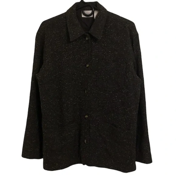 Liz Claiborne Wool Blend Tweed Button-Down Jacket - Picture 3 of 7